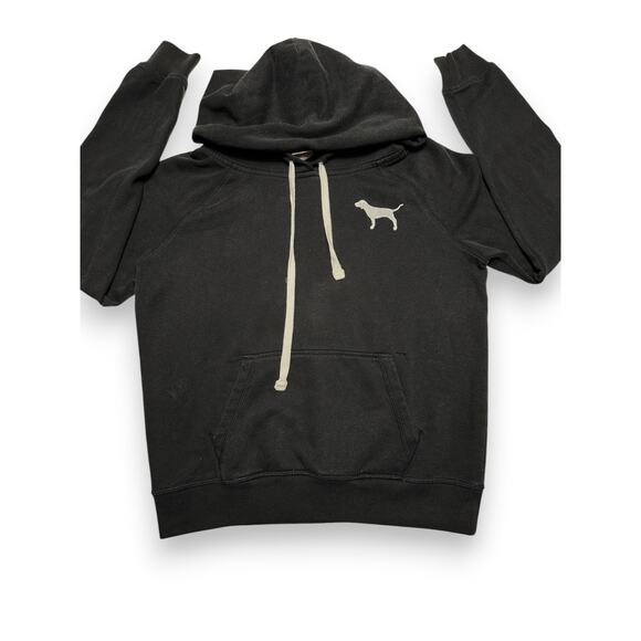 Victoria Secret Pink Black Relaxed Classic Pullover Hoodie Size Medium - Picture 3 of 8